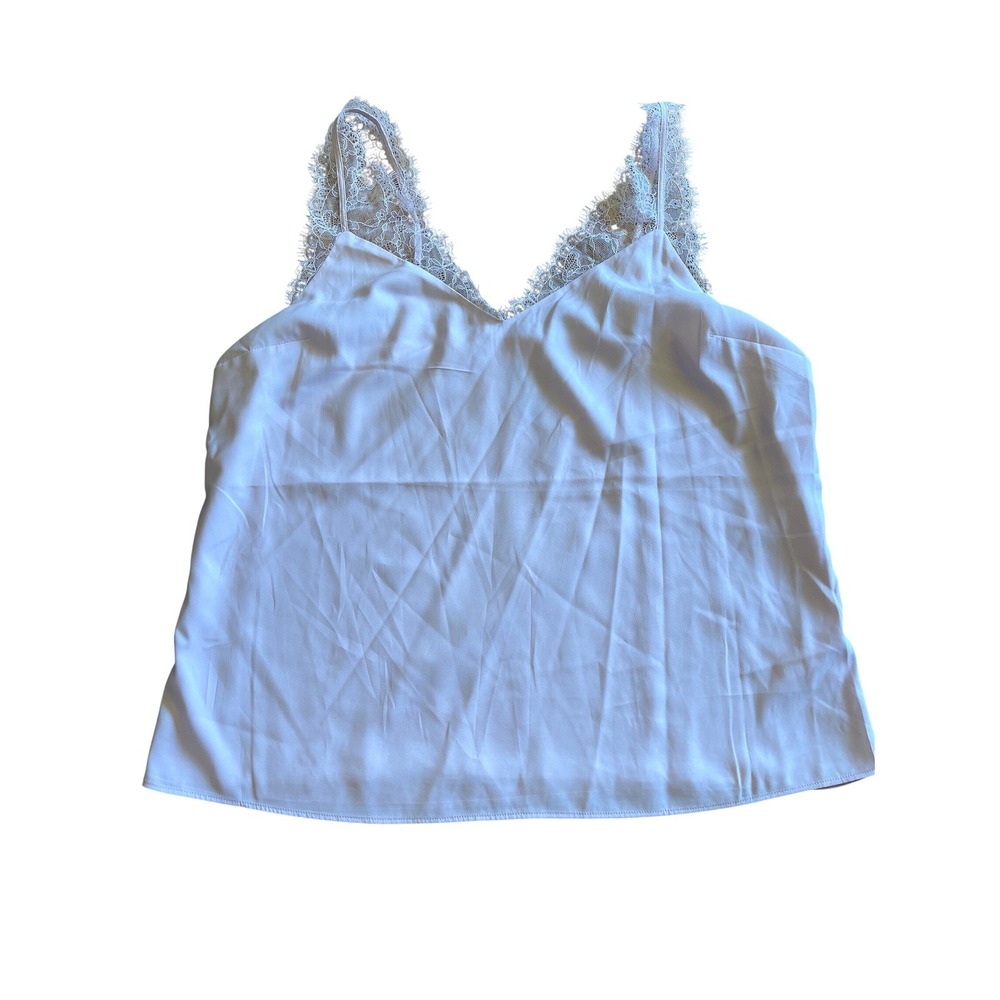 Express Conscious Edit Lace Trim Cami Top Light Pink V-Neck L #5881